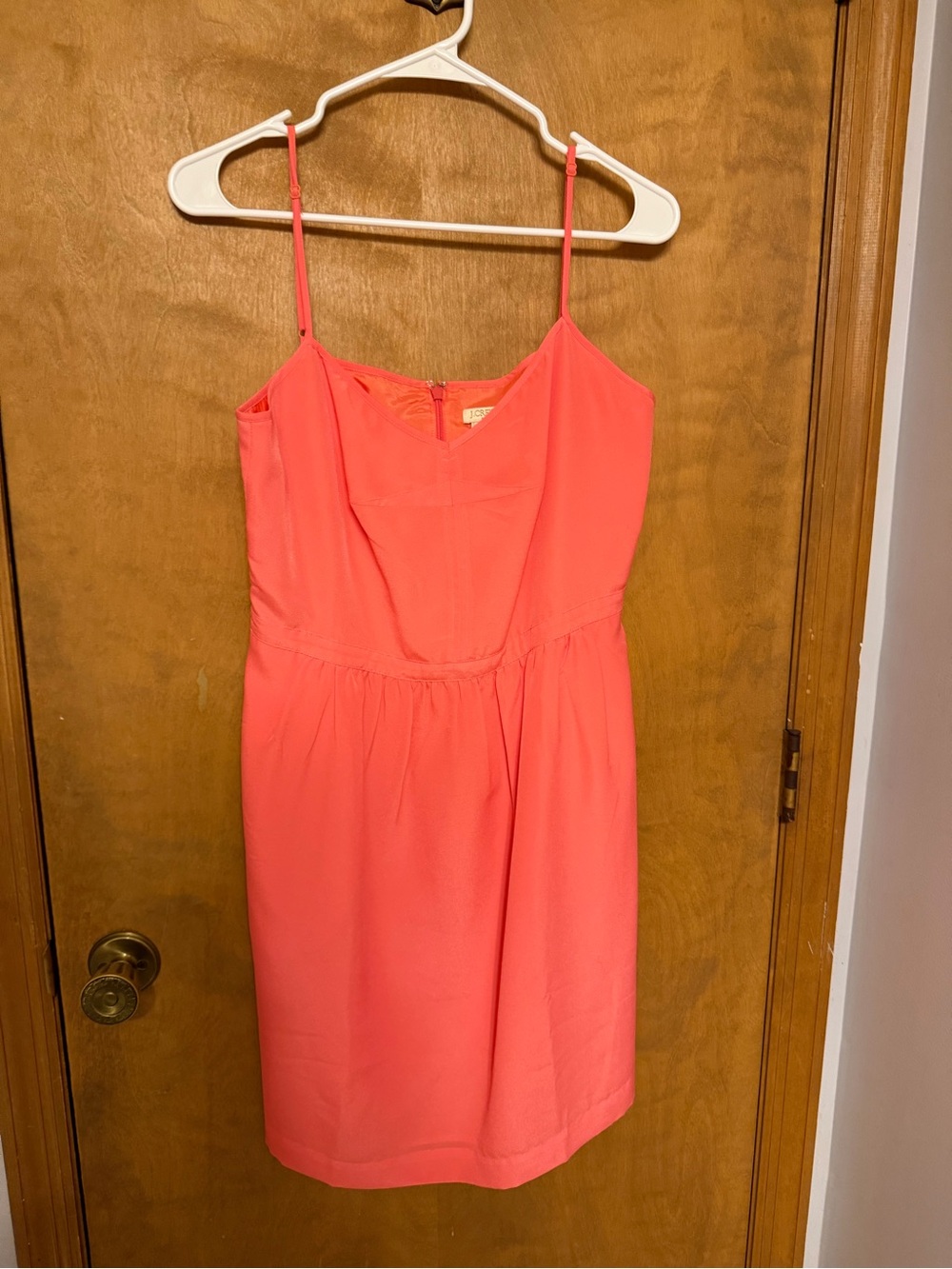 J. Crew Coral-Pink Spaghetti Strap Mini Dress